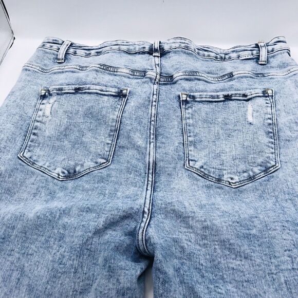 Risen Jeans Women's (3XL) Blue High Rise Frayed Hem Ankle Distressed Denim 40x27 - Picture 3 of 8